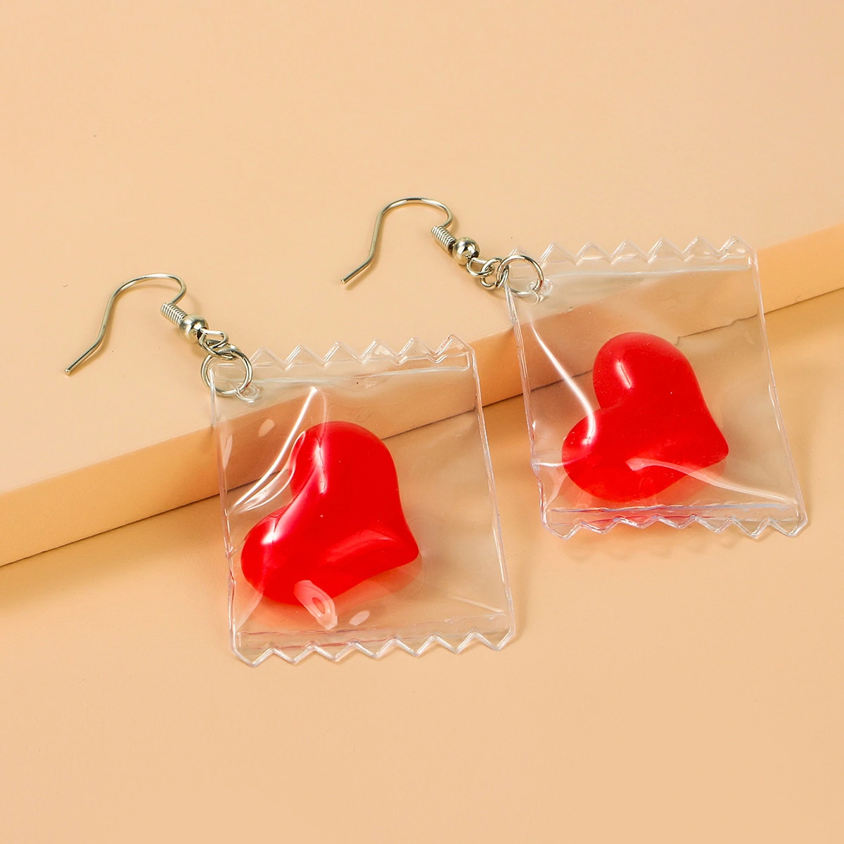 Creative Fashion Simple Style Candy Heart-shaped Earrings