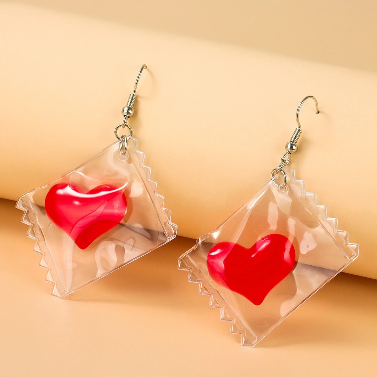 Creative Fashion Simple Style Candy Heart-shaped Earrings