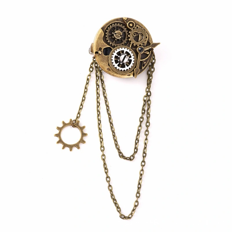 Steampunk Barrettes Accessories Clock Gear Brooch