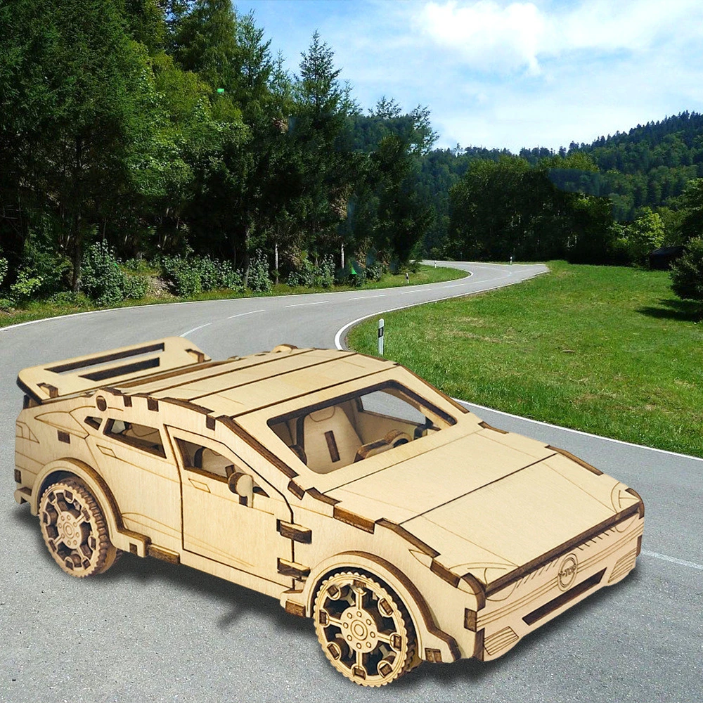 Diy Wooden Assembled Car Creative Model