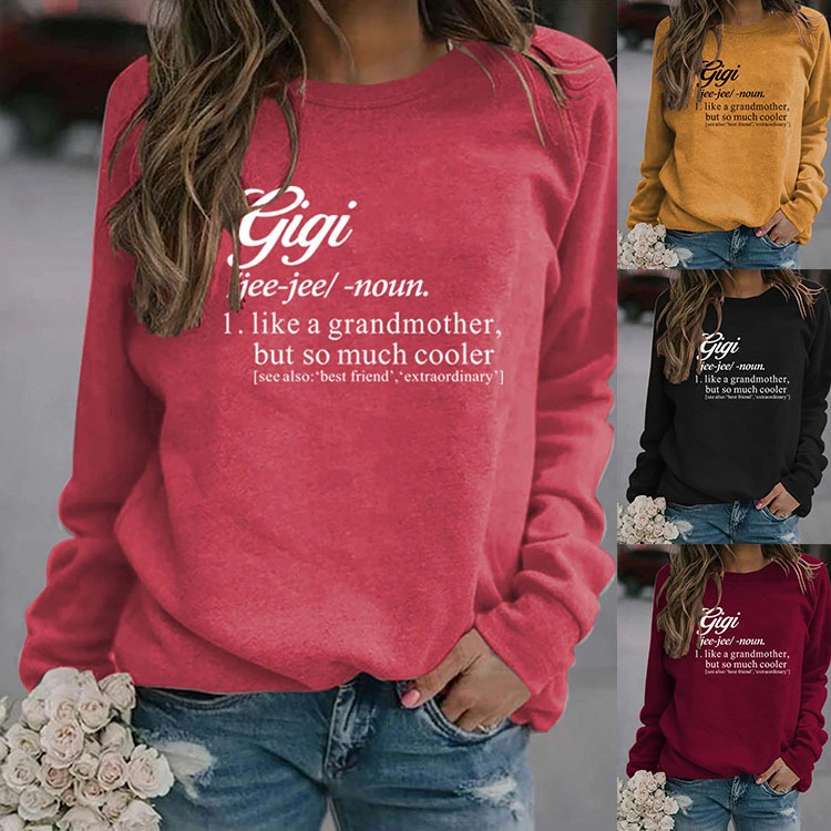 Round Neck European And American Letters Women's Large Size Long Sleeve Sweater