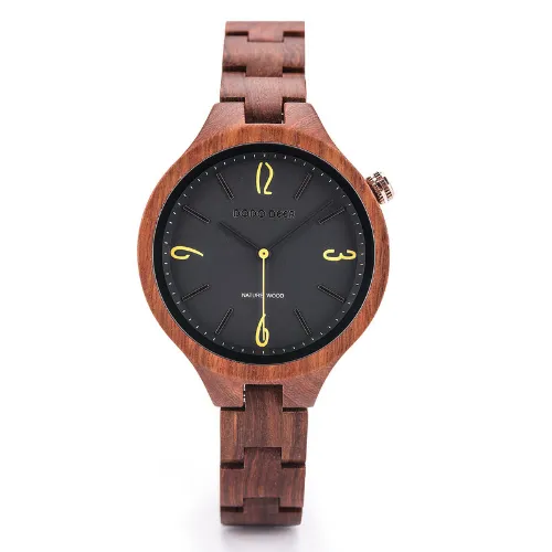 Wooden Luminous Quartz Watch by ALLGRI