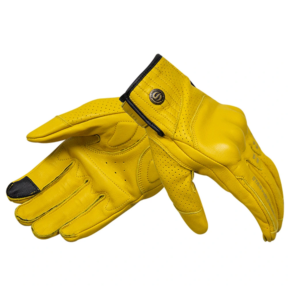 Retro Full Goat Skin Motorcycle Gloves Motorcycle Riding Gloves Retro Modified Gloves