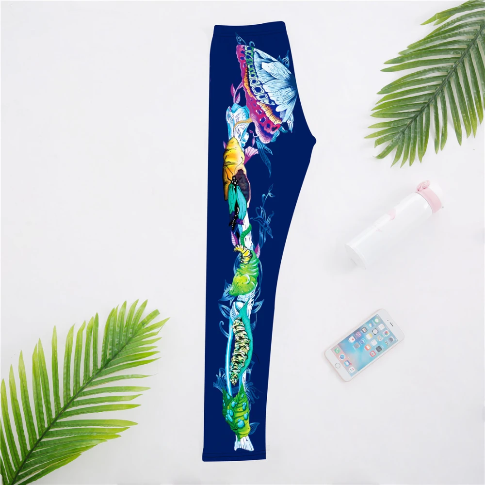 Punk Butterfly Skull Digital Printing Cropped Pants