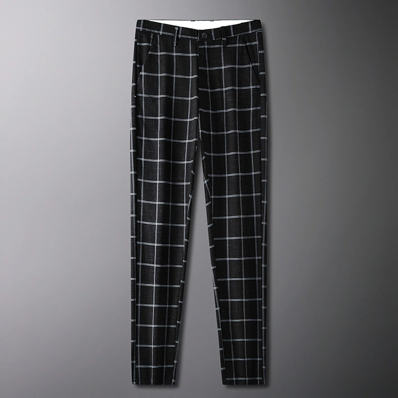 Fashion Plaid Straight Leg Summer Men's Casual Pants