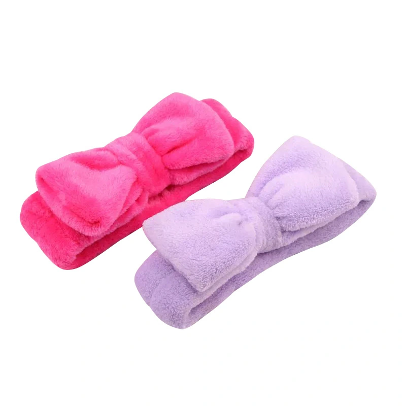 Bow-knot Face Wash Wide-brimmed Coral Fleece Headband