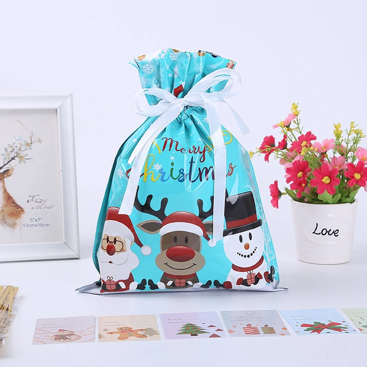 Christmas Gift Wrapping Bag Drawstring Decoration