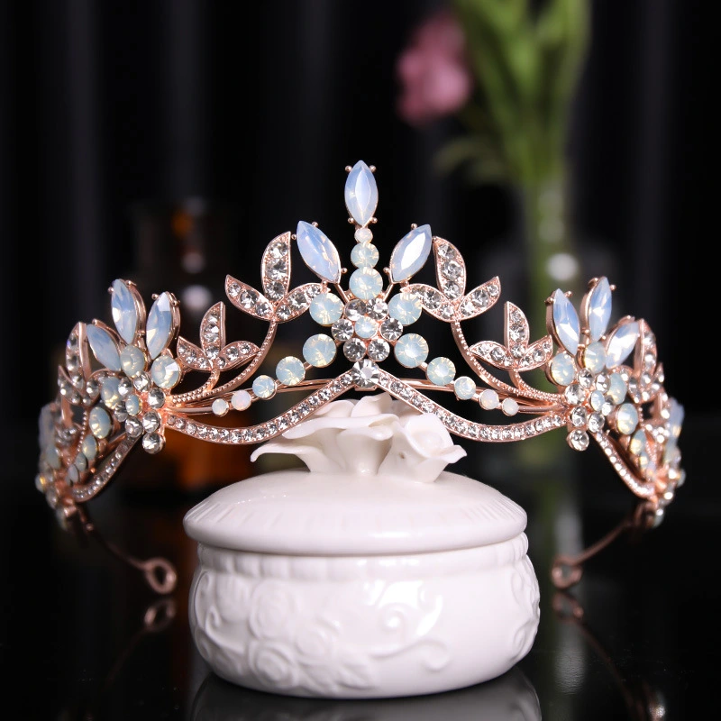 New Crown Tiara Rhinestone Horse Eye Dot Diamond Princess Crown Hair Accessories