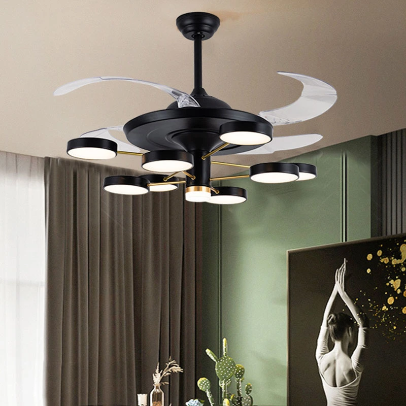 LED Variable Frequency Electric Fan Living Room Lamp