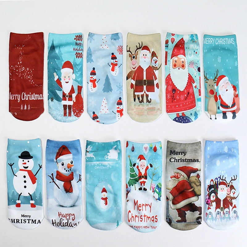 3D Digital Printing Christmas Stockings Elderly Snowman