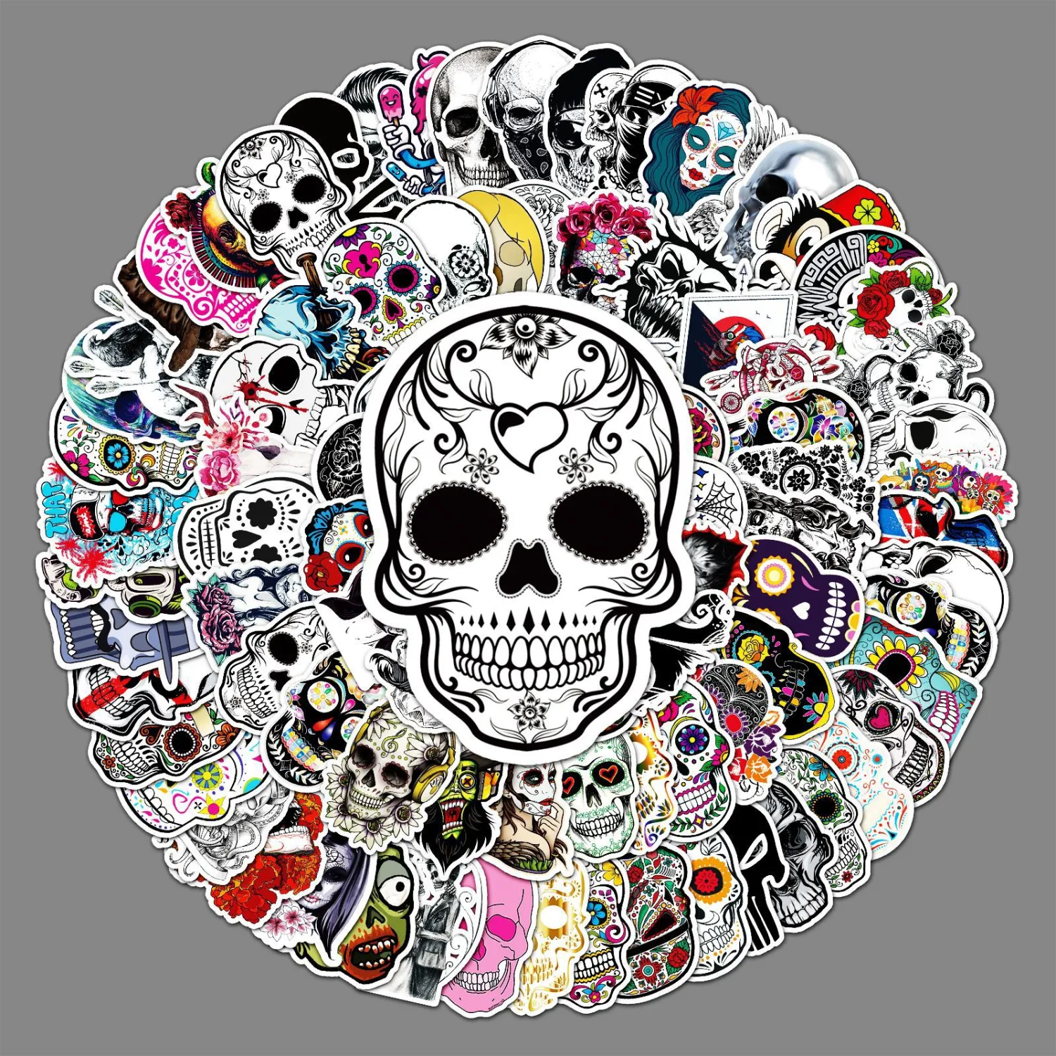 100 Skeleton Graffiti Stickers Personality Horror Cool