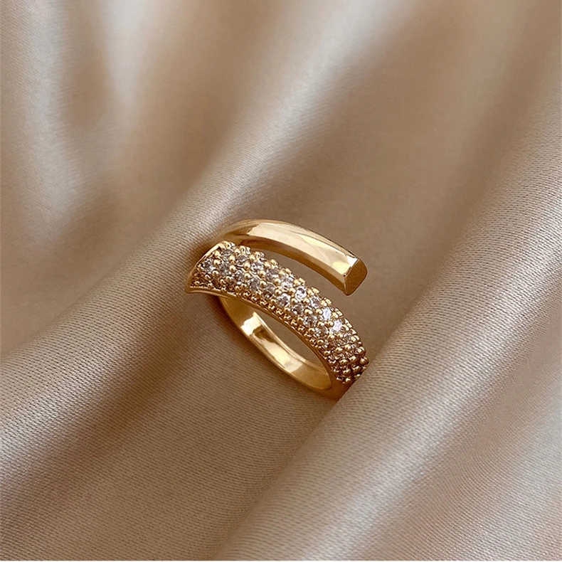 Ladies Diamond Real Gold Plated Ring