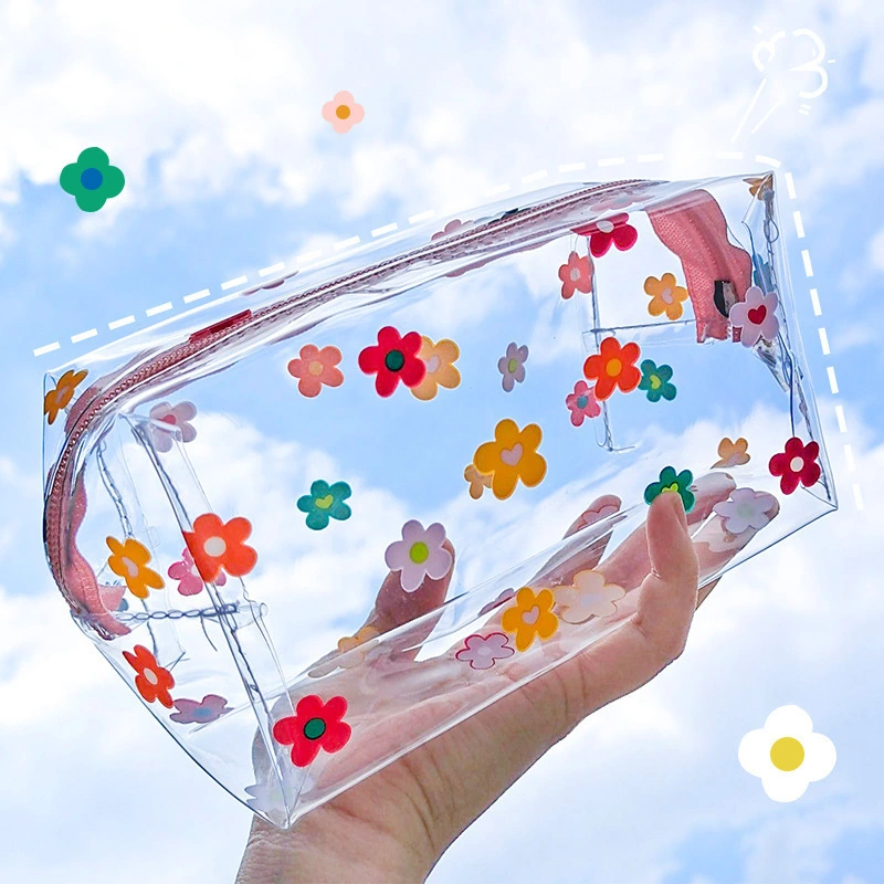 Fashionable Transparent Large-capacity Portable Stationery Bag