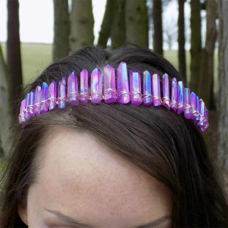 Women's Handmade Purple Crystal Headband