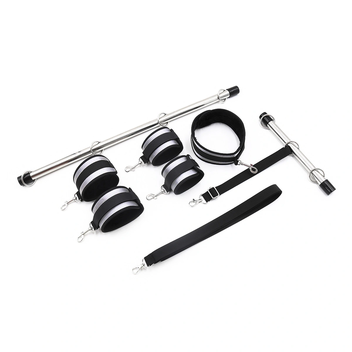 Double Hardcore Black Gray Handcuffs