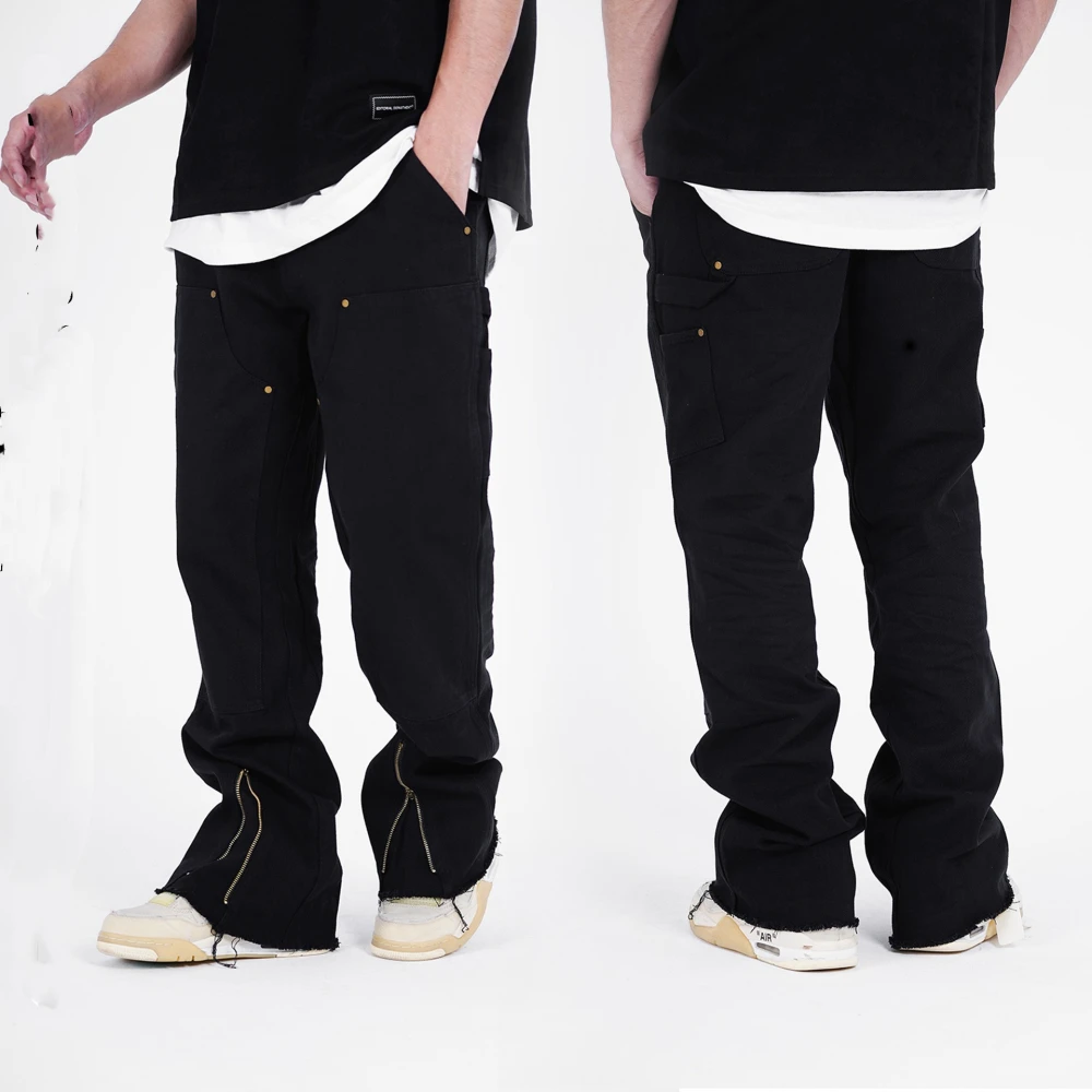 Retro Style Trousers With Zipper Decoration For Men And Women