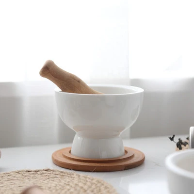 Household Ceramic Garlic Mortar Masher Mashed