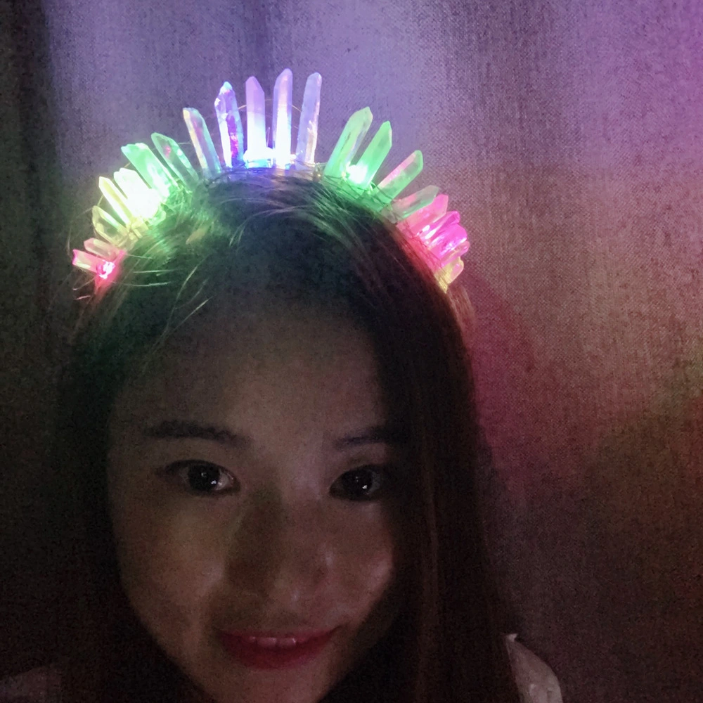 LED Luminous Natural Crystal Hair Band Pure Handmade