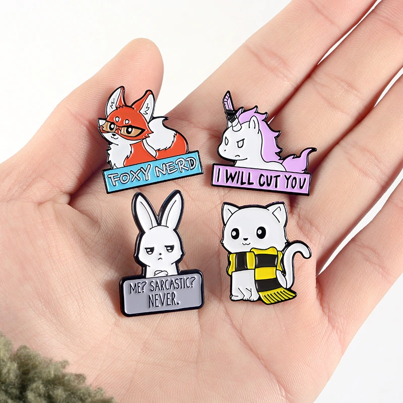 Cute Cartoon Anti-exposure Brooch Turtle Fox Rabbit Cat Student