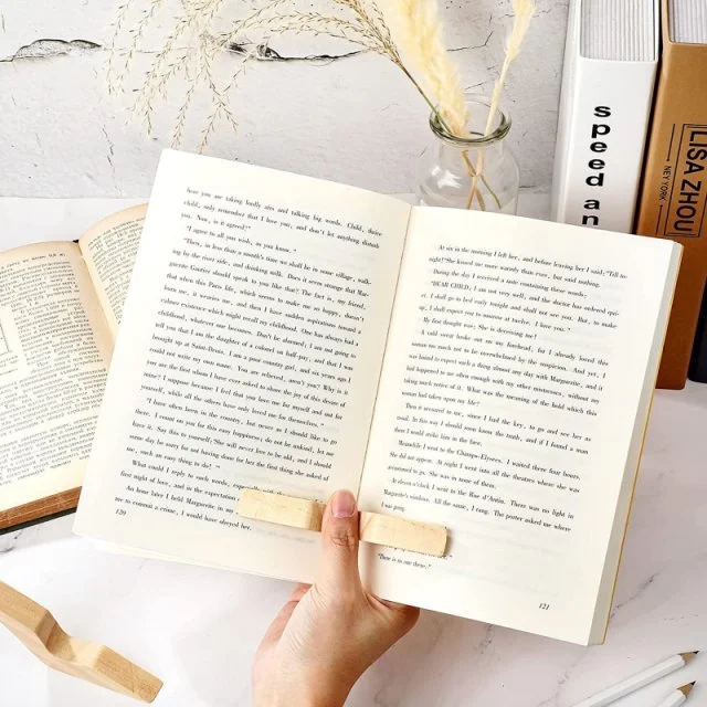 Practical Book  Holder Thumb Bookmark Wooden Reading Account