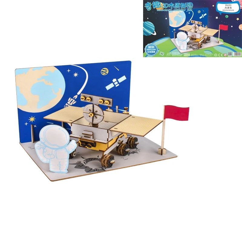 Stereoscopic Space Station Puzzle Handmade Children DIY