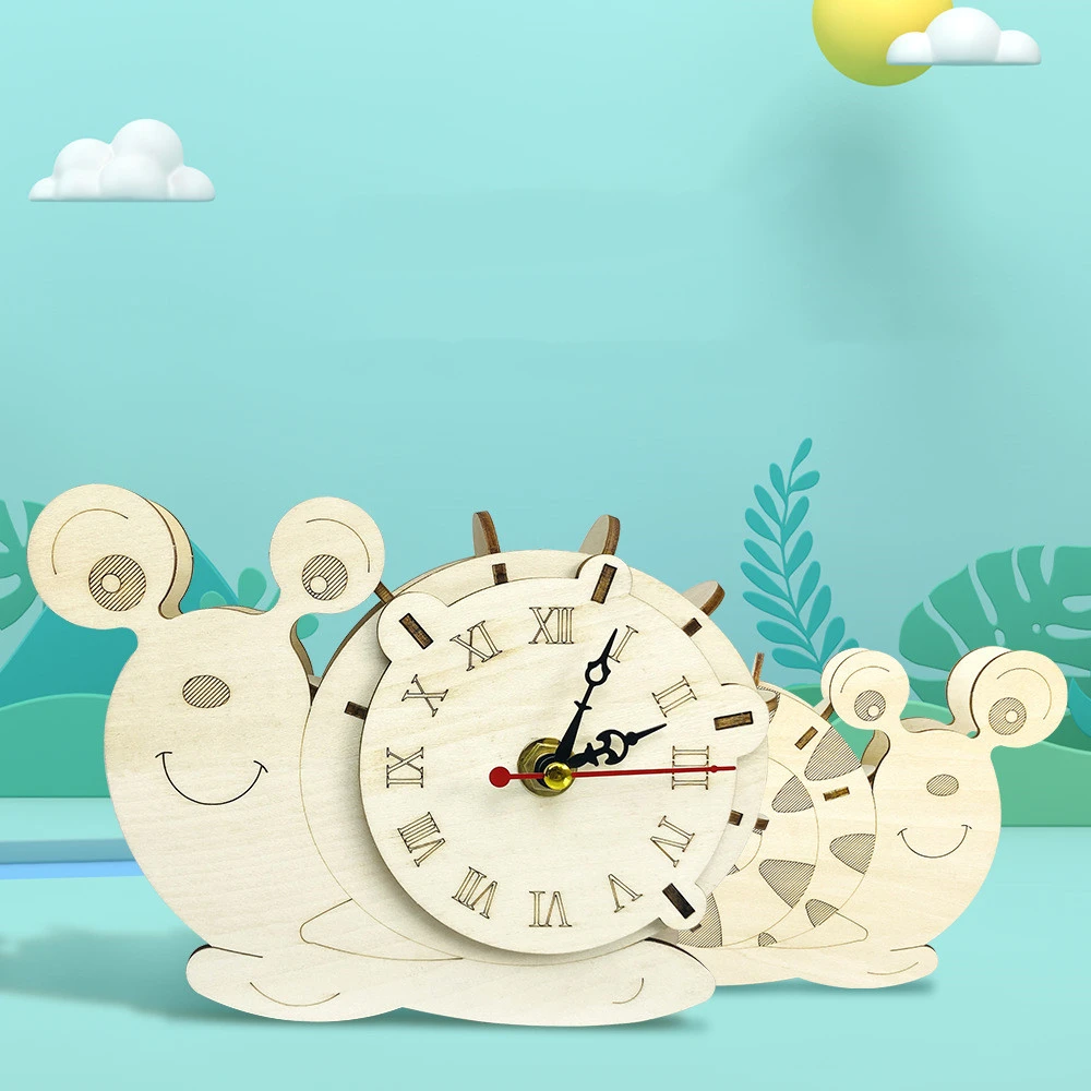 3D Jigsaw Toy Wooden Snail Clock