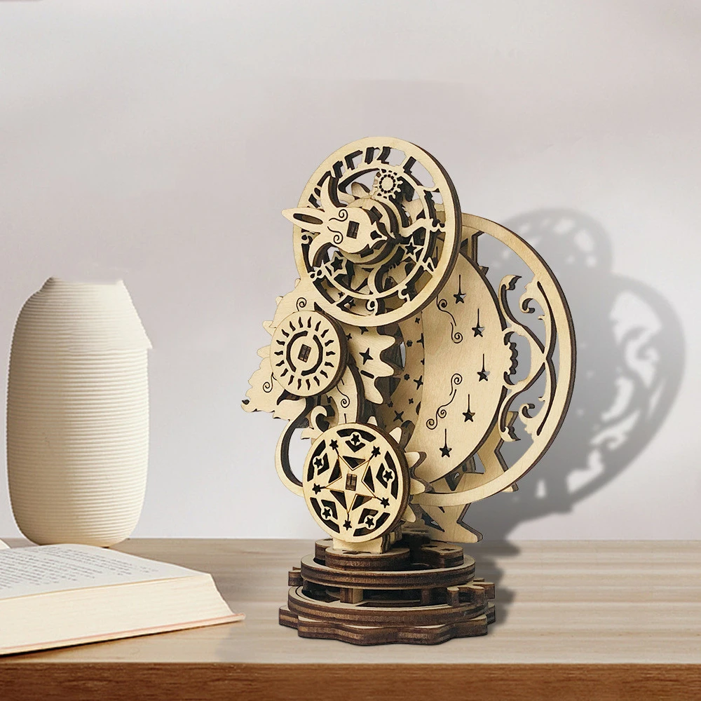 DIY Mechanical Punk Clock Wood Three-dimensional Puzzle