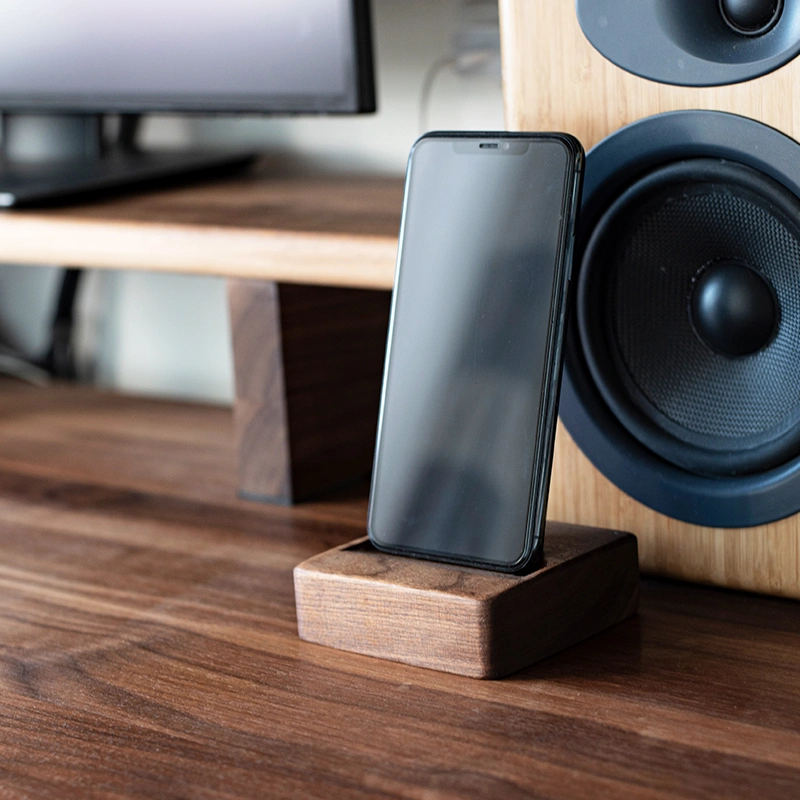 Wireless Charging Stand Wooden Desktop