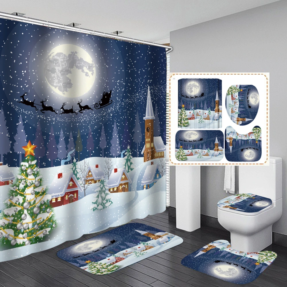 Creative Shower Curtain Waterproof Christmas Shower Curtain Cloth