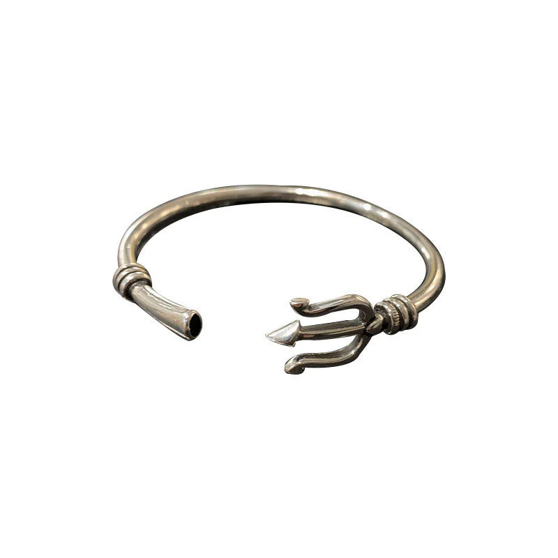 Silver Retro Bangle Bracelet