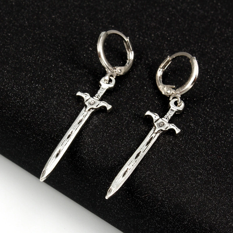 Vintage Punk Personality Sword Long Earrings