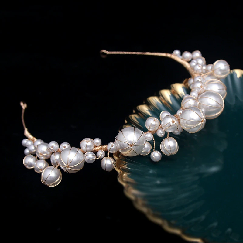 Simple Pearl Hairband Bridal Veil Formal Dress Accessories