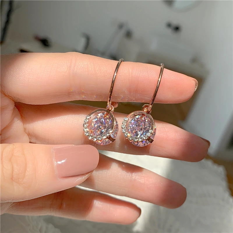 Super Round Zircon Earrings Personality