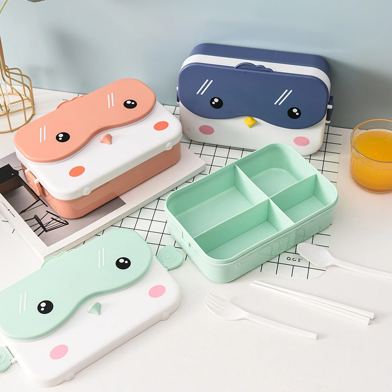 Cute Cartoon Plastic PP Bento Box Students Portable Lunch