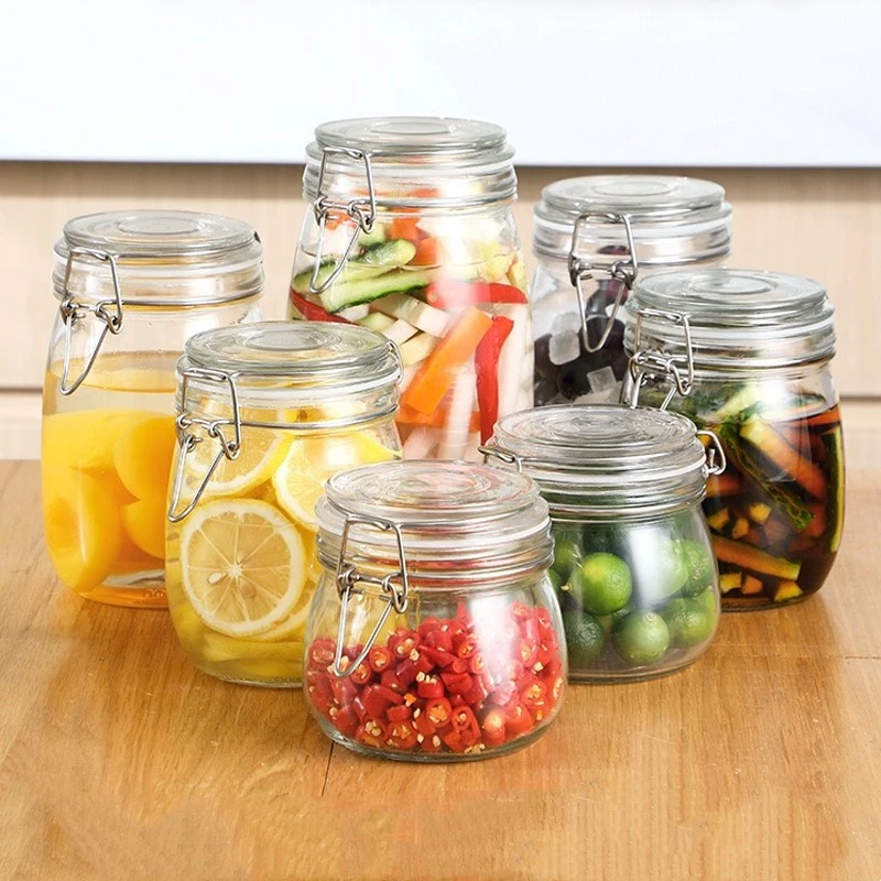 Glass Sealed Cans For Kitchen Food