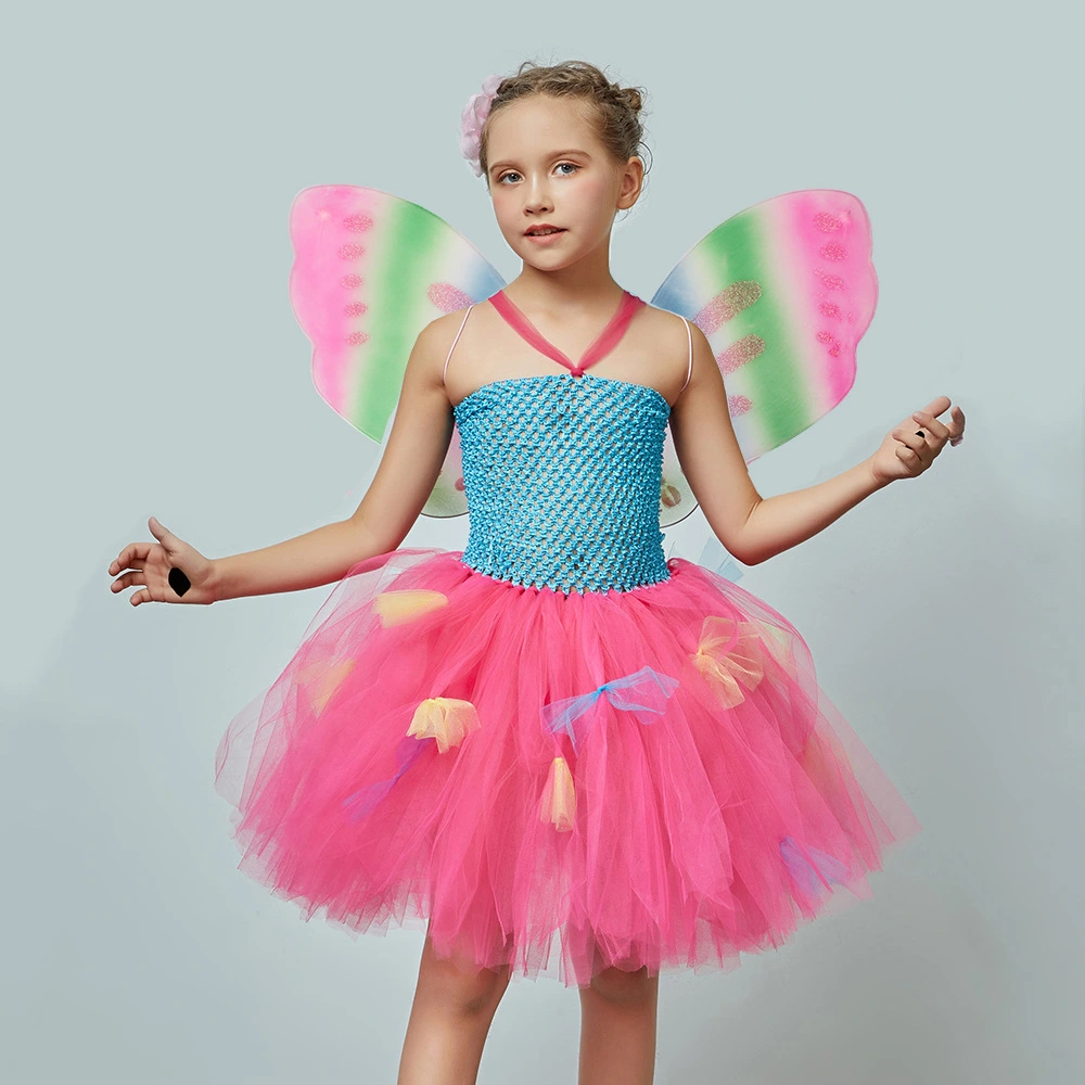 Butterfly Fairy Mesh Dress Wings Headwear