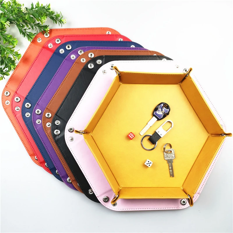 Hexagonal Pu Chopsticks Plate Foldable Storage Box