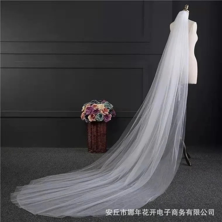 Veil Bridal Wedding Dress White Long Type Double Layer