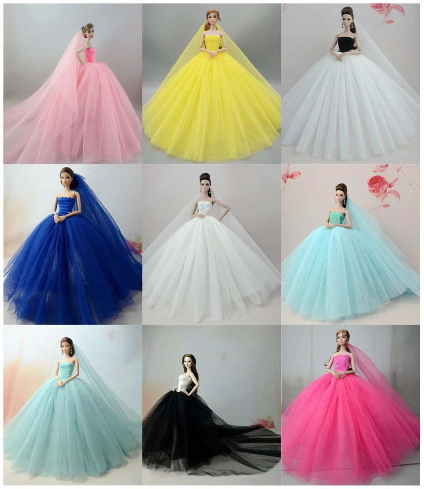 11-inch 30cm Outer Doll 6-point Dress Large Skirt Veil