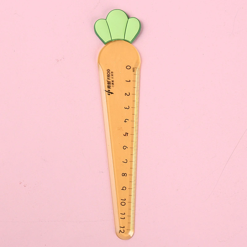 Creative Cartoon Carrot Ruler 12cm Student Stationery Painting Ruler Children's Prizes Gift