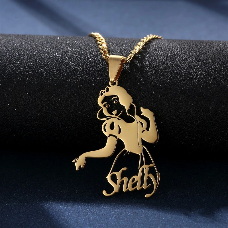 Stainless Steel Cartoon Character Name Necklace