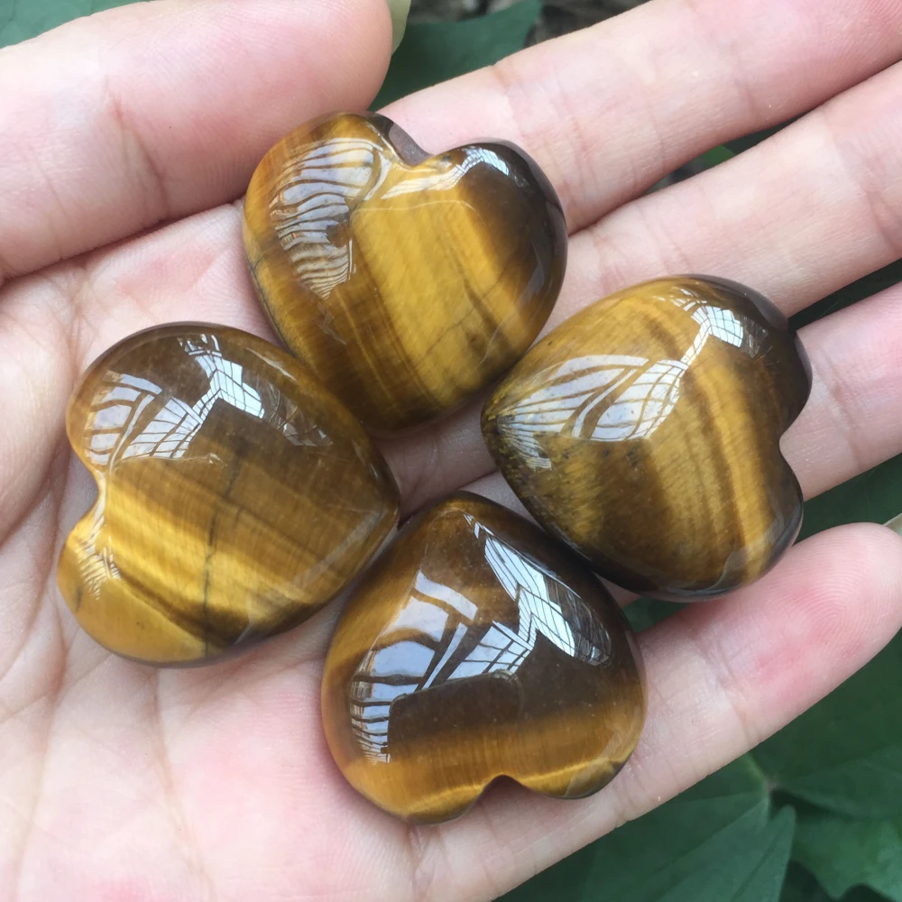 Tiger's Eye Stone Heart Shaped Semi-finished Craft