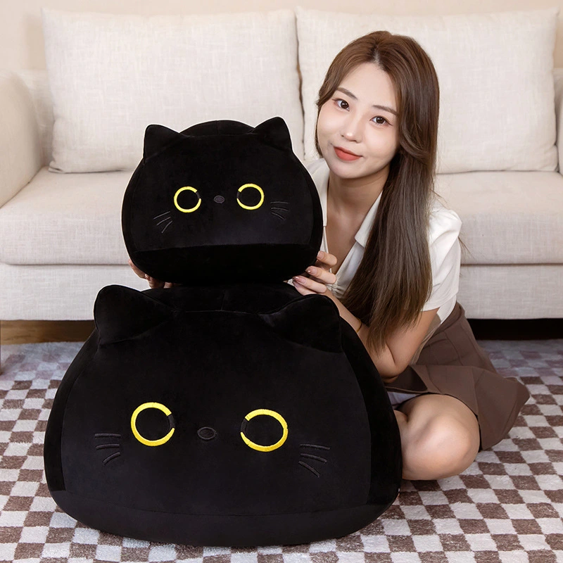 Down Cotton Elastic Cute Cat Doll Pillow