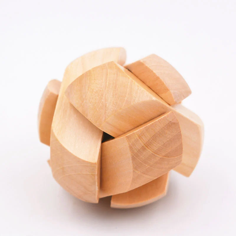 Burr Puzzle Children's Intellectual Disassembly Unlock Decompression Wooden Toy Burr Puzzle Football Lock