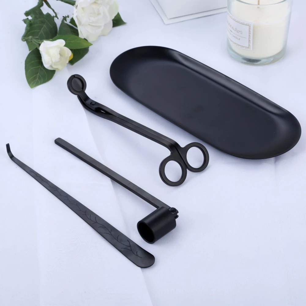 Household Black Scented Candle Cutter Extinguisher Hook And Four-Piece Tool