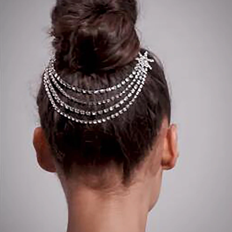 Simple Multi-layer Forehead Hair Band With Diamonds