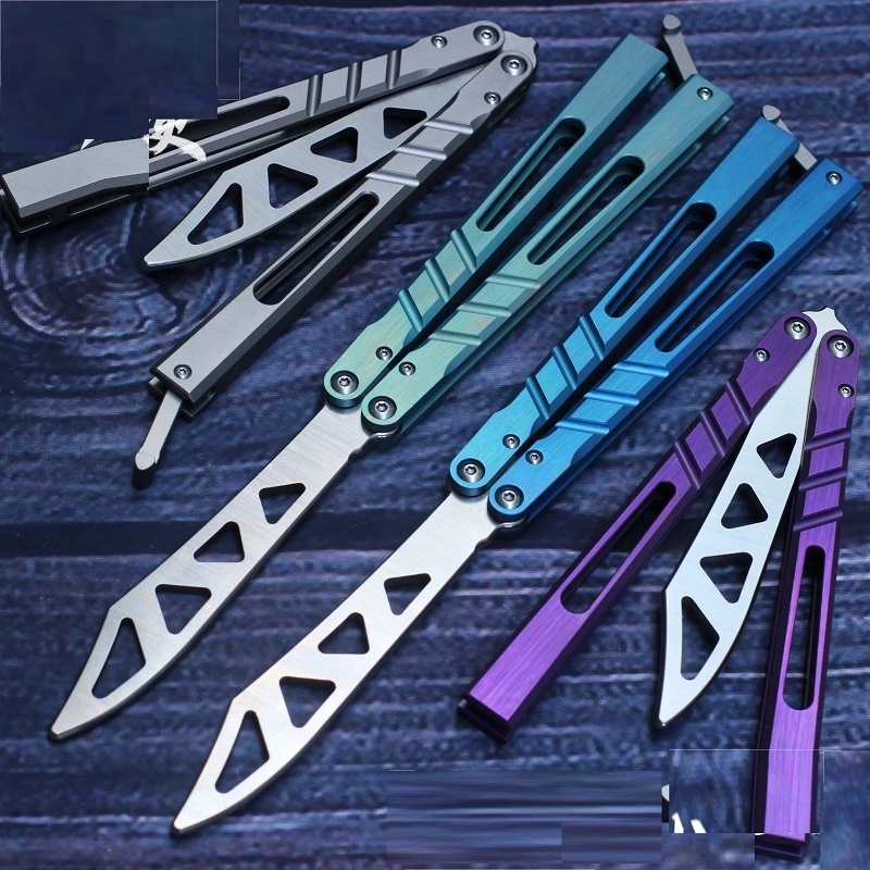 Butterfly Knife Titanium Handle Shaft Sleeve Structure