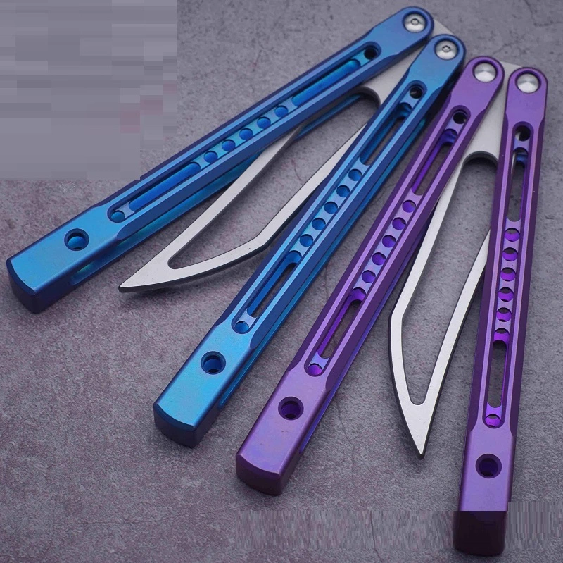 Fancy Titanium Alloy One-piece Bladed Butterfly Knife