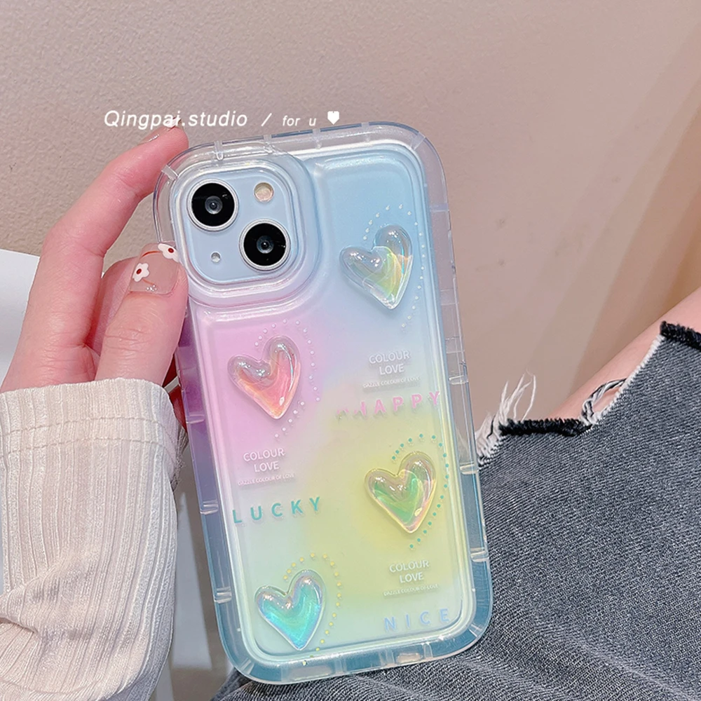 Swoosh Gradient Love Transparent Phone Case