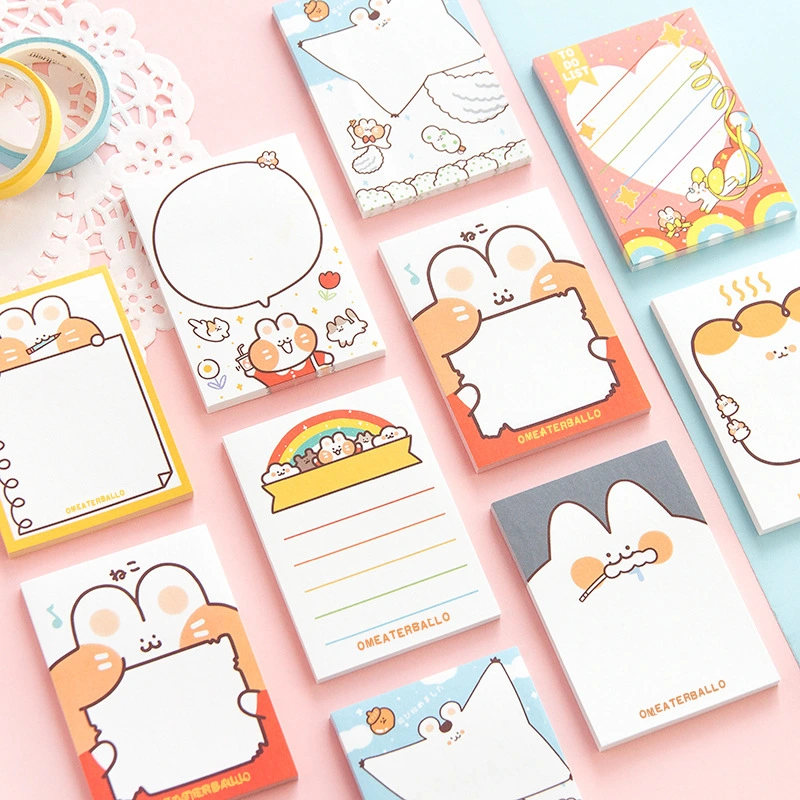 Cute Mengmeng Bunny Notepad Tearable Portable Notes Left Sticky Notes Memo Notepad Mini Book